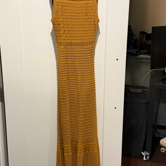 Proenza Schouler Mustard Crochet Dress - Picture 2 of 6